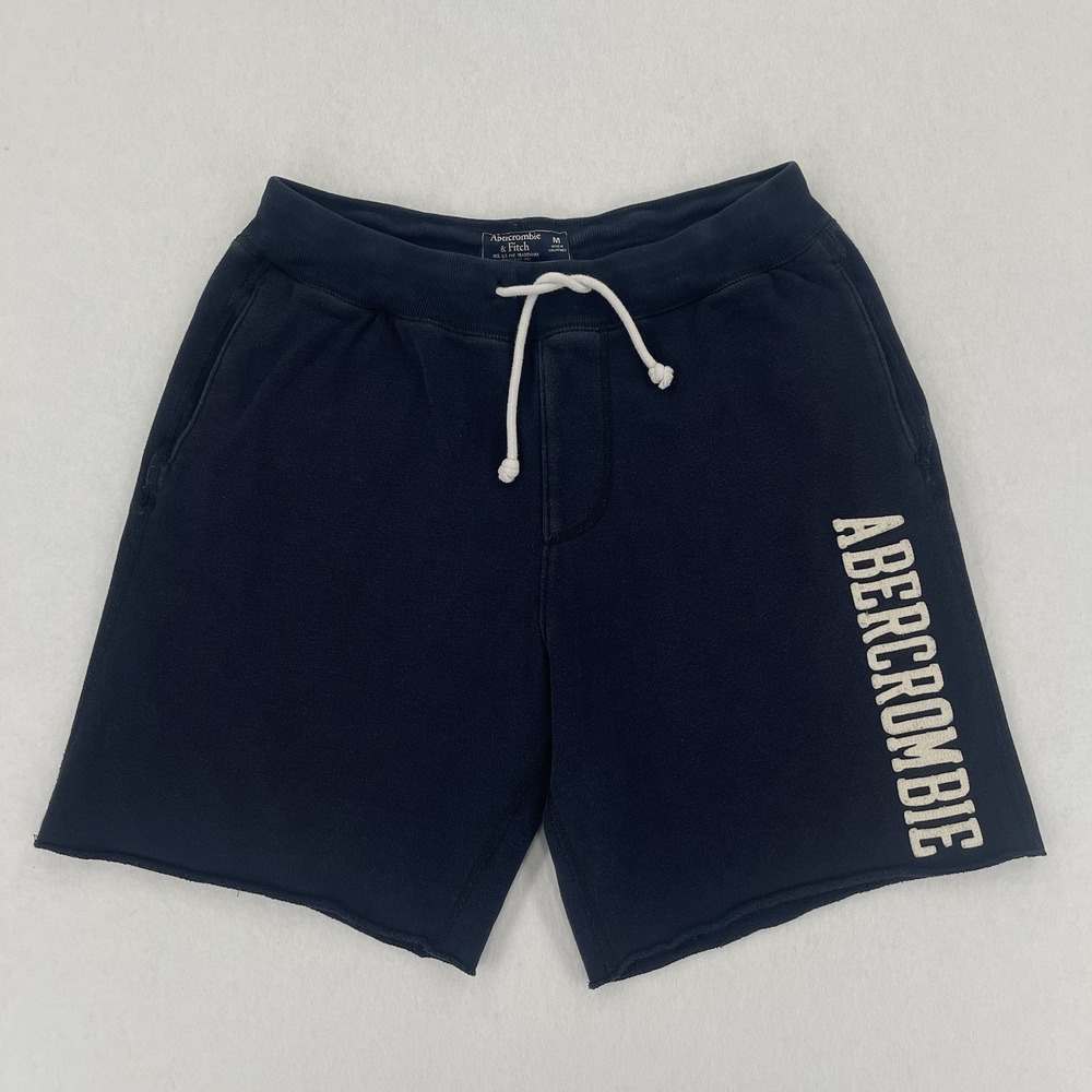 Abercrombie & Fitch Jogger Sweat Shorts Mens M Navy Retro Embroidery Y2K